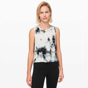 Lululemon Train to Be Tank Top Muscle Tank Shibori Deep Coal Tie Dye Size 4